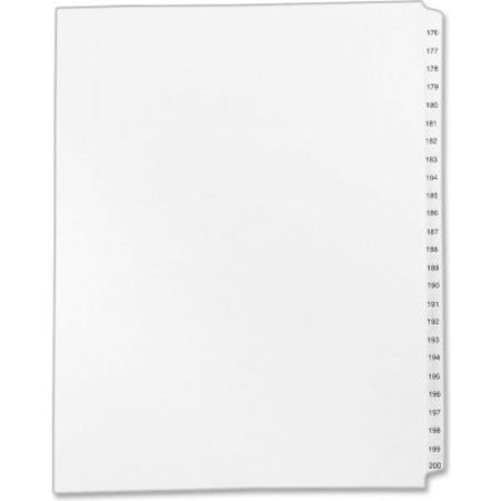 AVERY DENNISON Avery Side Tab Collated Legal Index Divider, Printed 176 to 200, 8.5"x11", 25 Tabs, White/White 82190